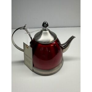 Creative Home Nobili-Tea 1.0 Qt Stainless Steel Tea Infuser Kettle Metallic Red